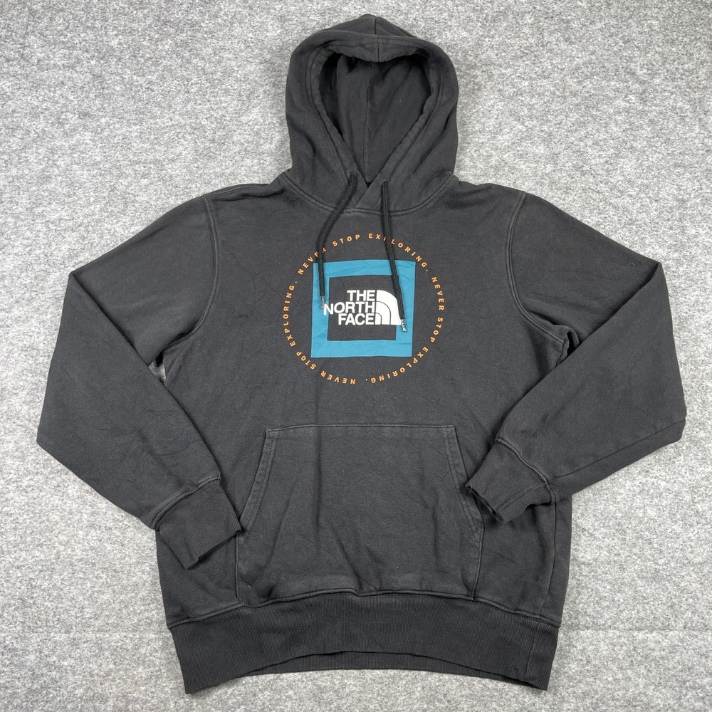 The North Face Hoodie Mens M Black Never Stop Exploring Box Pullover A7UQ7